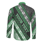 Personalised Aotearoa Ngati Maniapoto Long Sleeve Button Shirt New Zealand Maori Tribal Fern Pattern