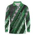 Personalised Aotearoa Ngati Maniapoto Long Sleeve Polo Shirt New Zealand Maori Tribal Fern Pattern