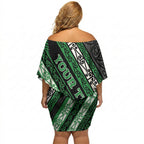 Personalised Aotearoa Ngati Maniapoto Off Shoulder Short Dress New Zealand Maori Tribal Fern Pattern