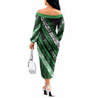 Personalised Aotearoa Ngati Maniapoto Off The Shoulder Long Sleeve Dress New Zealand Maori Tribal Fern Pattern