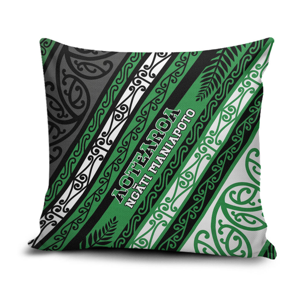 Aotearoa Ngati Maniapoto Pillow Cover New Zealand Maori Tribal Fern Pattern
