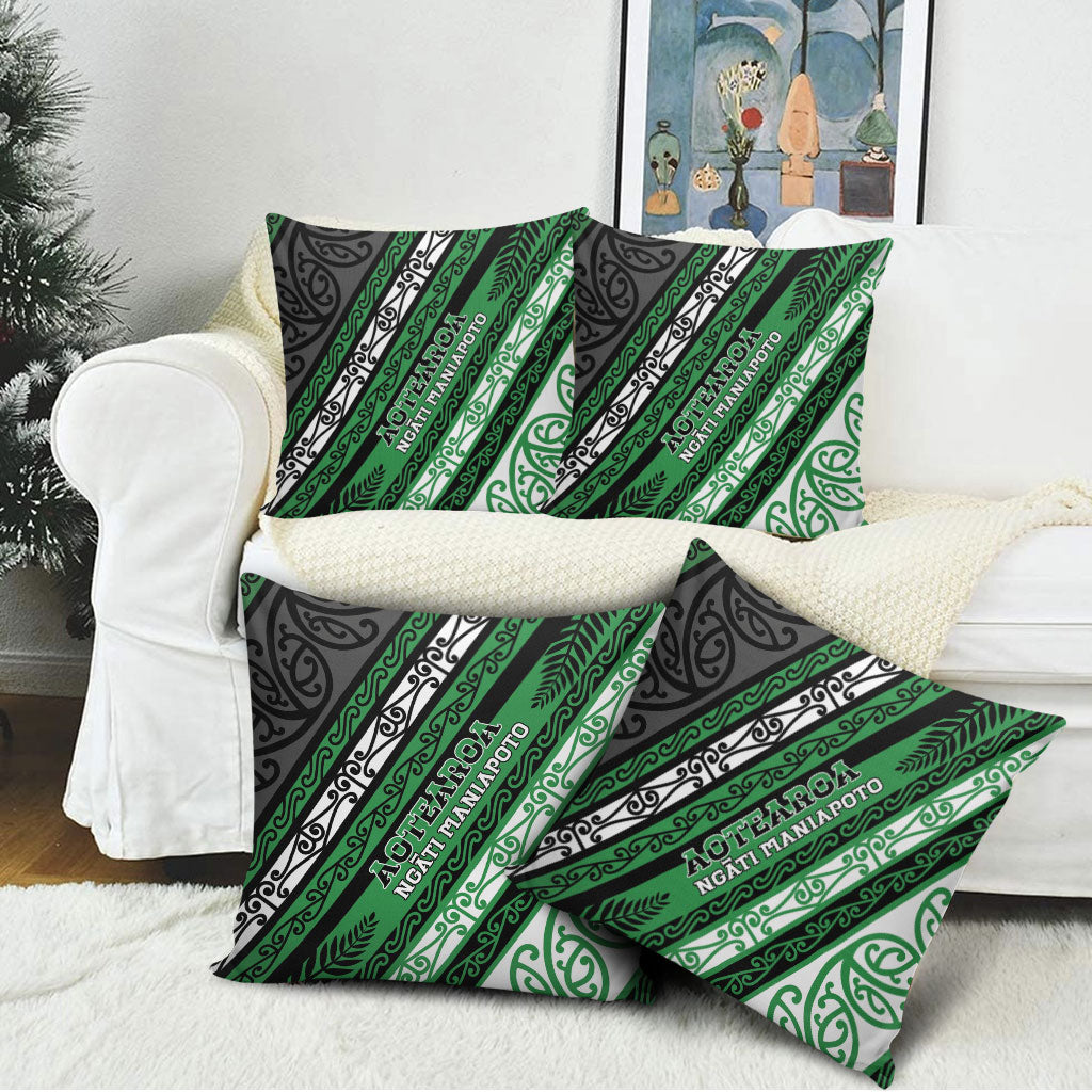 Aotearoa Ngati Maniapoto Pillow Cover New Zealand Maori Tribal Fern Pattern