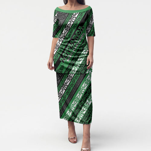 Personalised Aotearoa Ngati Maniapoto Puletasi New Zealand Maori Tribal Fern Pattern