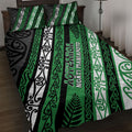 Aotearoa Ngati Maniapoto Quilt Bed Set New Zealand Maori Tribal Fern Pattern