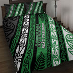Aotearoa Ngati Maniapoto Quilt Bed Set New Zealand Maori Tribal Fern Pattern