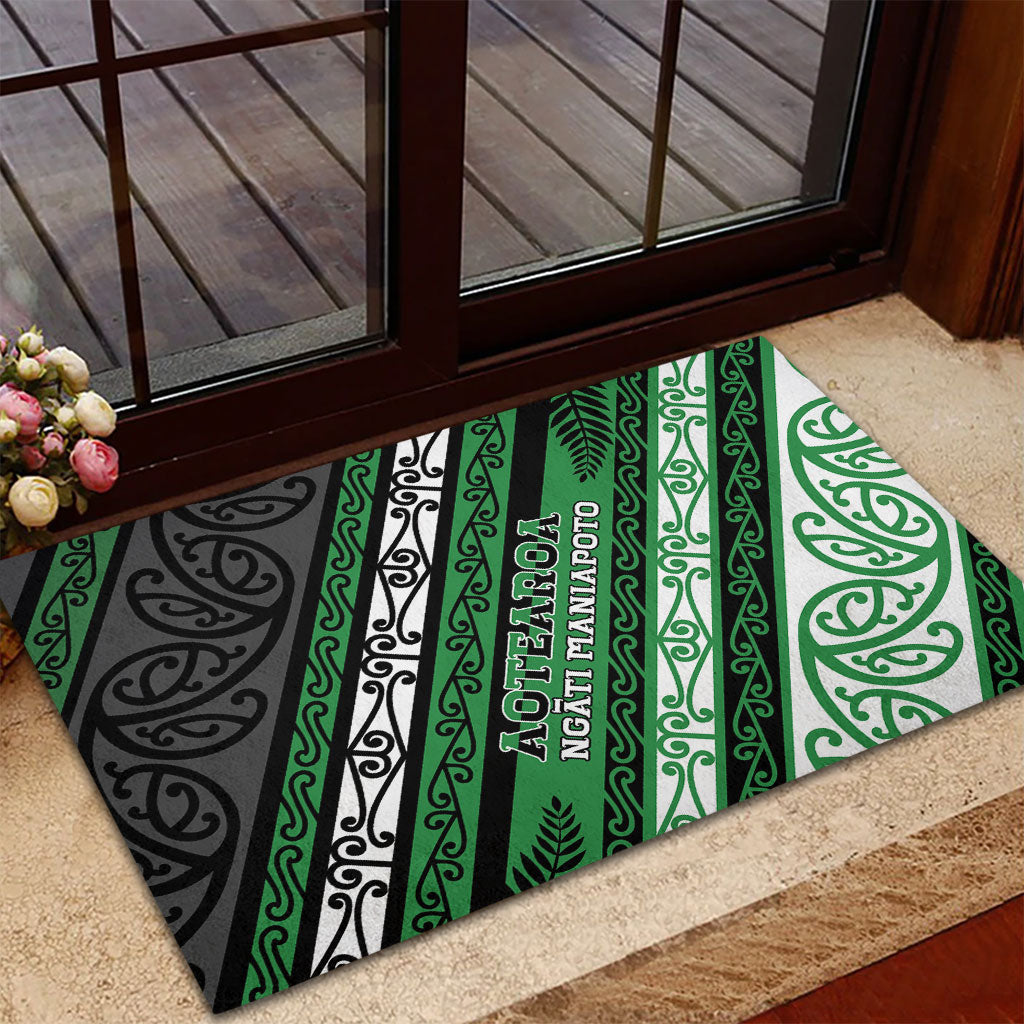 Aotearoa Ngati Maniapoto Rubber Doormat New Zealand Maori Tribal Fern Pattern