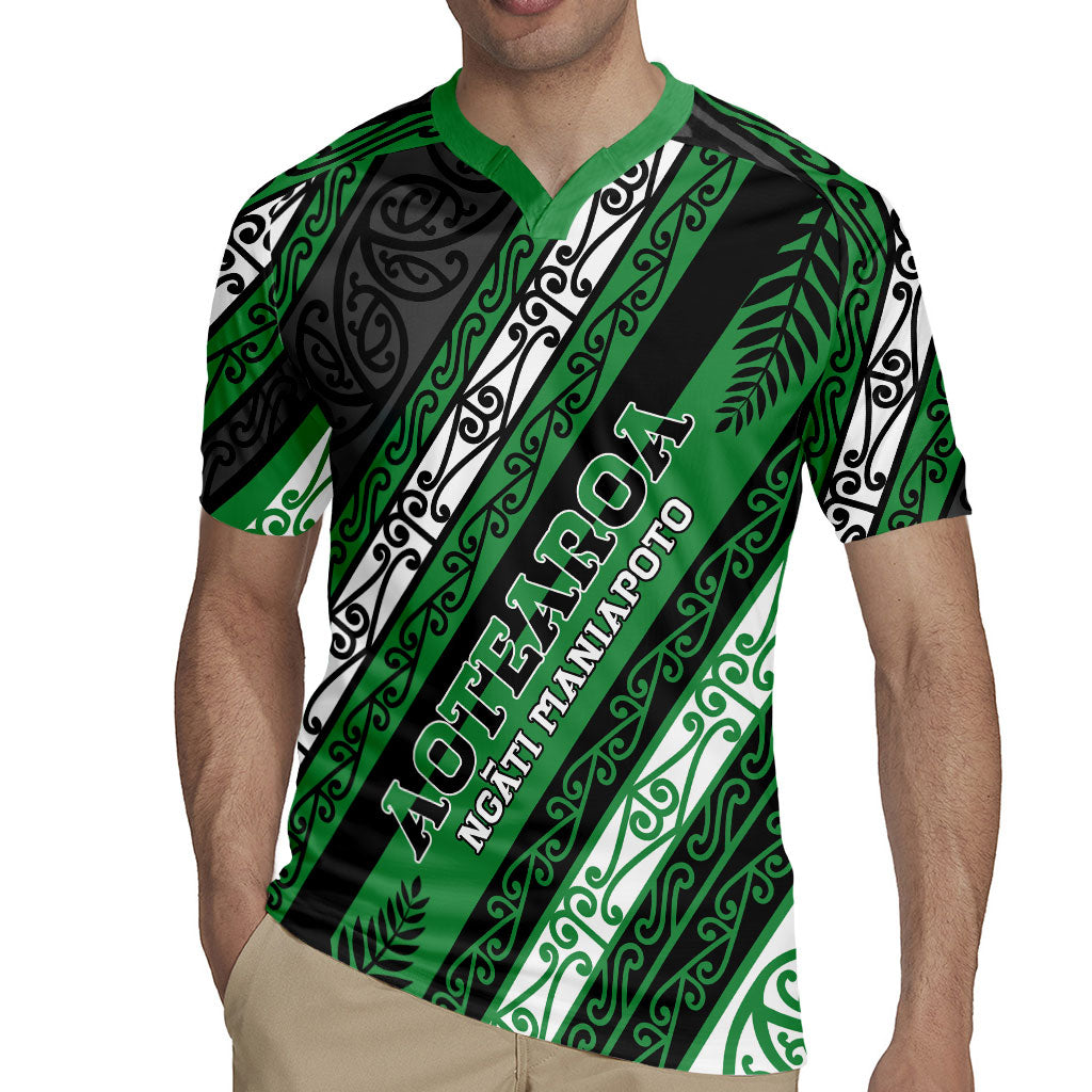 Personalised Aotearoa Ngati Maniapoto Rugby Jersey New Zealand Maori Tribal Fern Pattern