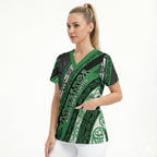 Personalised Aotearoa Ngati Maniapoto Scrub Top New Zealand Maori Tribal Fern Pattern