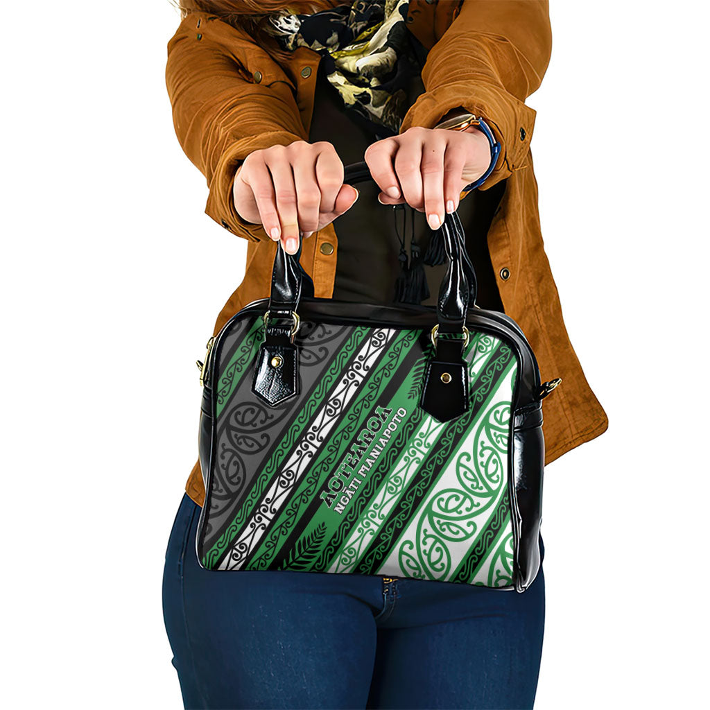 Aotearoa Ngati Maniapoto Shoulder Handbag New Zealand Maori Tribal Fern Pattern