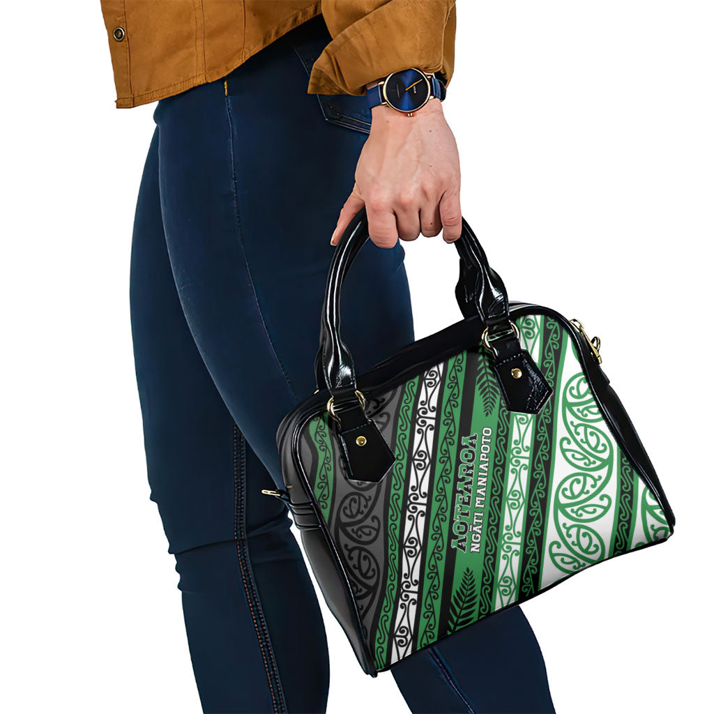 Aotearoa Ngati Maniapoto Shoulder Handbag New Zealand Maori Tribal Fern Pattern