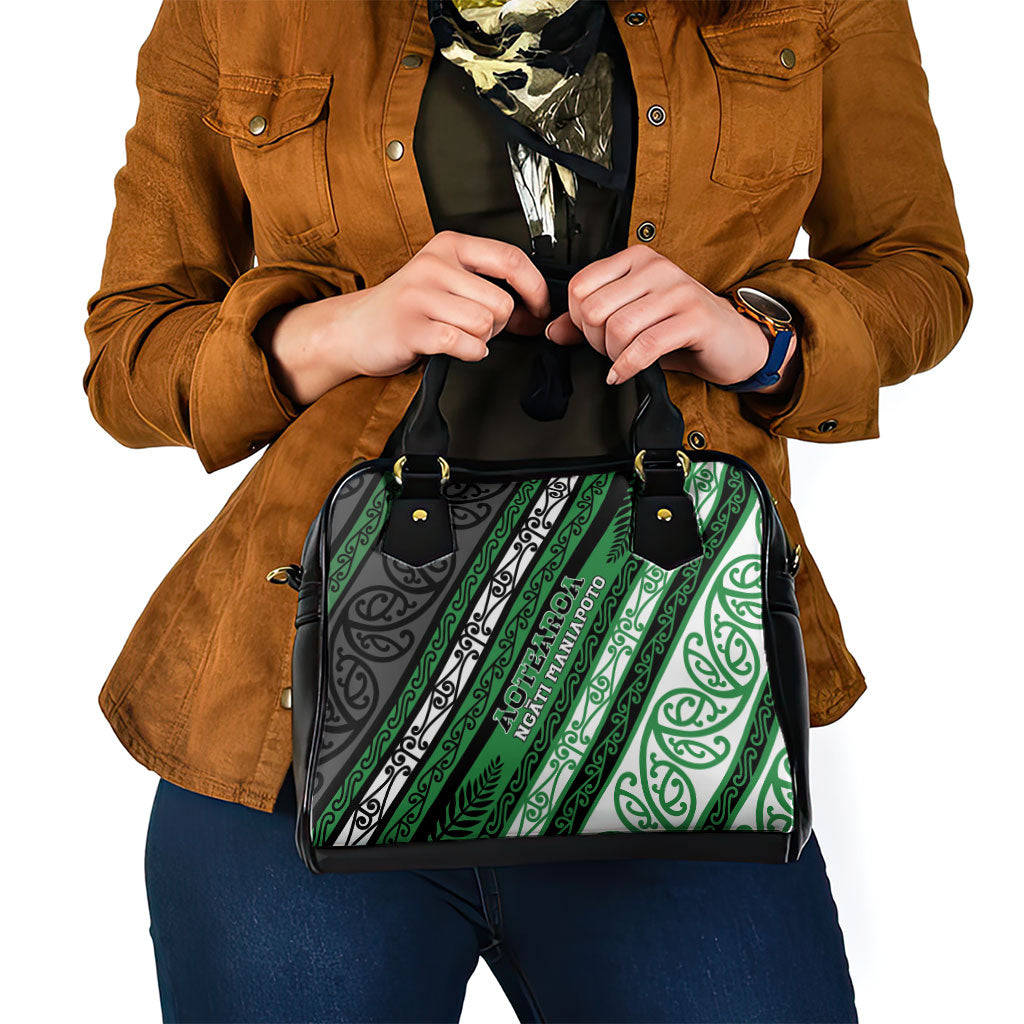 Aotearoa Ngati Maniapoto Shoulder Handbag New Zealand Maori Tribal Fern Pattern