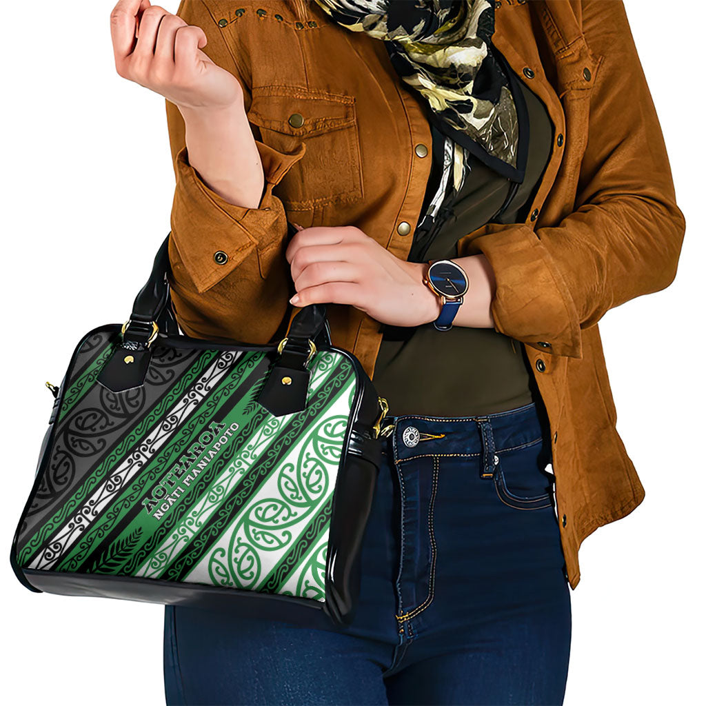 Aotearoa Ngati Maniapoto Shoulder Handbag New Zealand Maori Tribal Fern Pattern