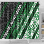 Aotearoa Ngati Maniapoto Shower Curtain New Zealand Maori Tribal Fern Pattern