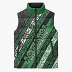 Personalised Aotearoa Ngati Maniapoto Sleeveless Puffer Jacket New Zealand Maori Tribal Fern Pattern