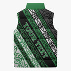 Personalised Aotearoa Ngati Maniapoto Sleeveless Puffer Jacket New Zealand Maori Tribal Fern Pattern