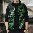 Personalised Aotearoa Ngati Maniapoto Sleeveless Puffer Jacket New Zealand Maori Tribal Fern Pattern