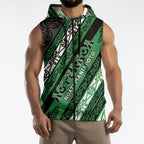 Personalised Aotearoa Ngati Maniapoto Sleeveless Zip Hoodie New Zealand Maori Tribal Fern Pattern