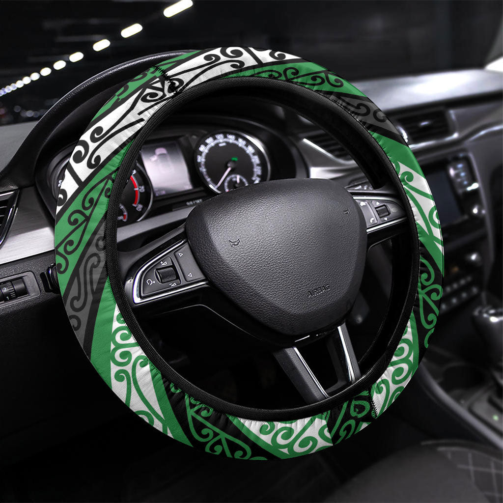 Aotearoa Ngati Maniapoto Steering Wheel Cover New Zealand Maori Tribal Fern Pattern