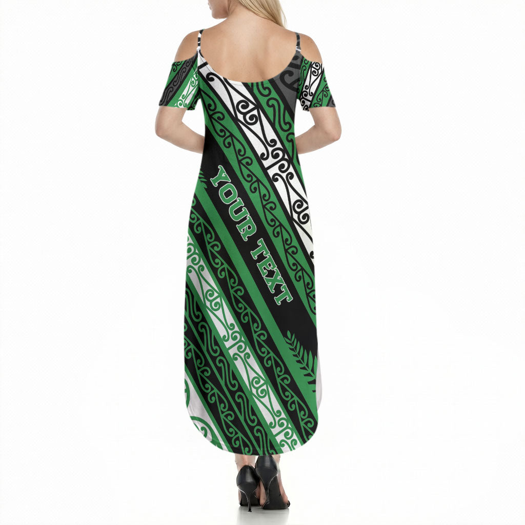 Personalised Aotearoa Ngati Maniapoto Summer Maxi Dress New Zealand Maori Tribal Fern Pattern