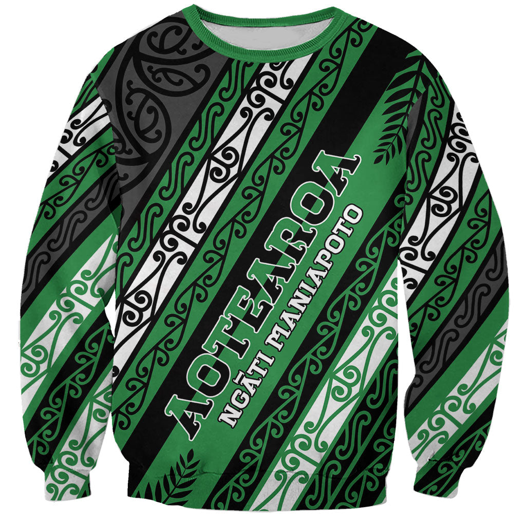 Personalised Aotearoa Ngati Maniapoto Sweatshirt New Zealand Maori Tribal Fern Pattern