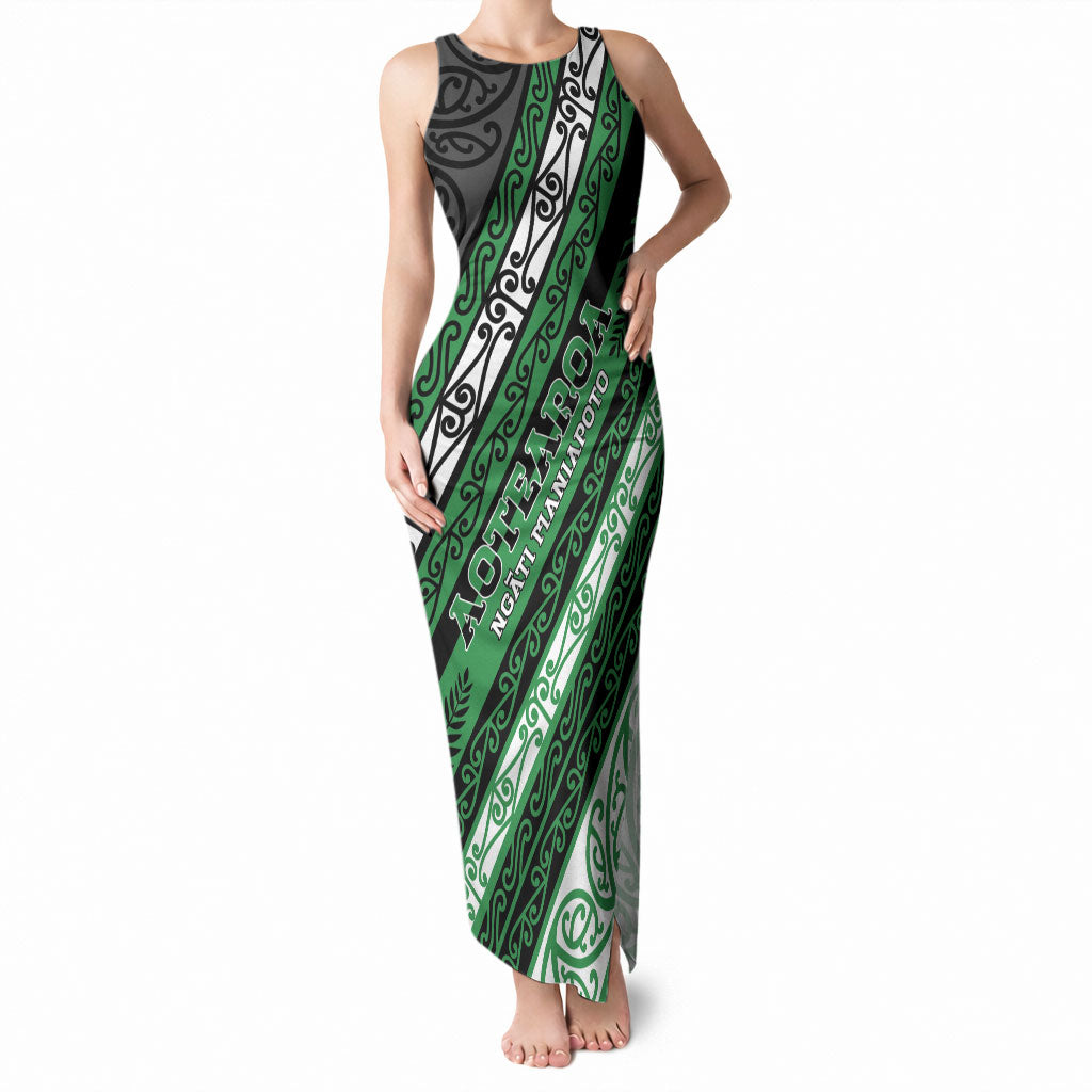 Personalised Aotearoa Ngati Maniapoto Tank Maxi Dress New Zealand Maori Tribal Fern Pattern
