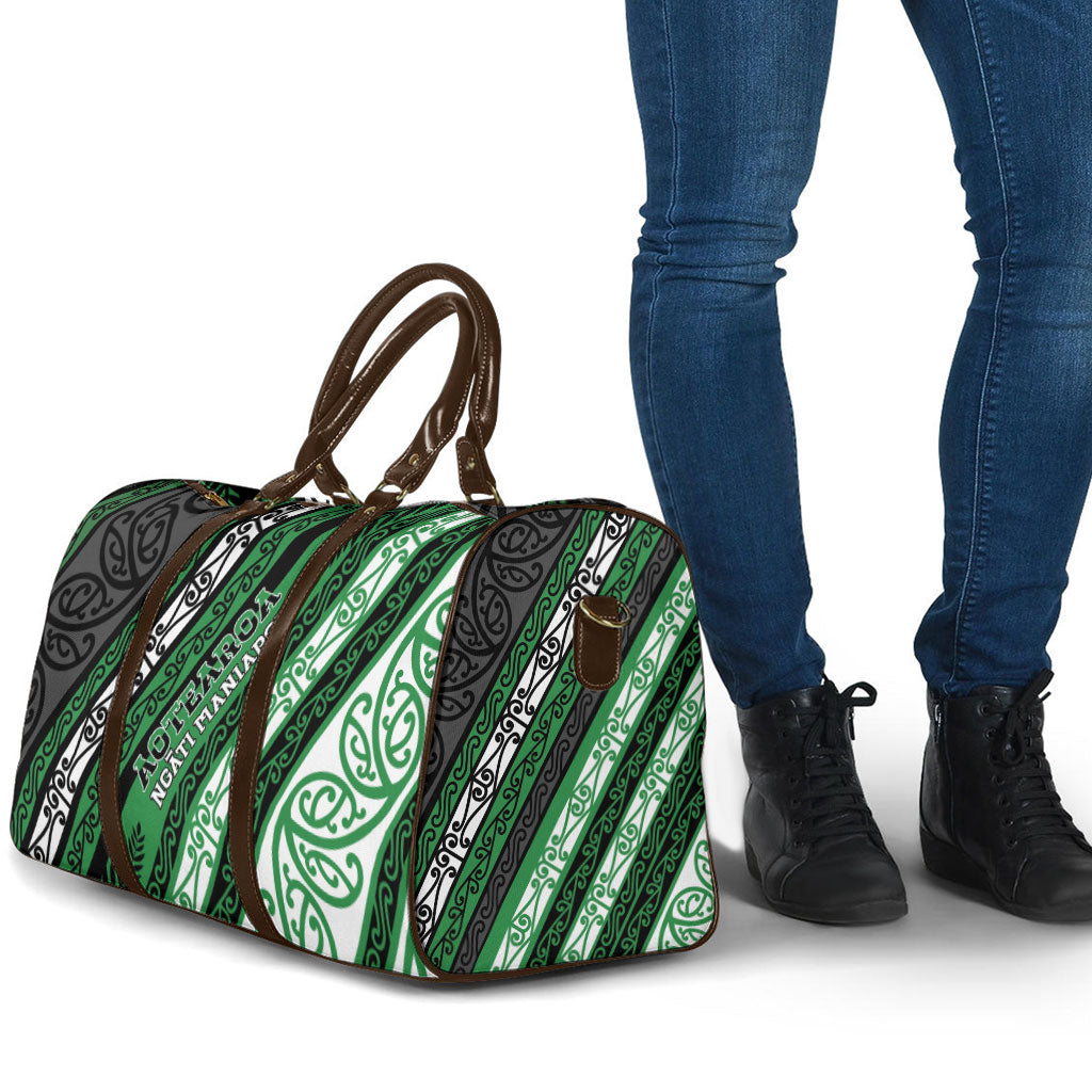 Aotearoa Ngati Maniapoto Travel Bag New Zealand Maori Tribal Fern Pattern