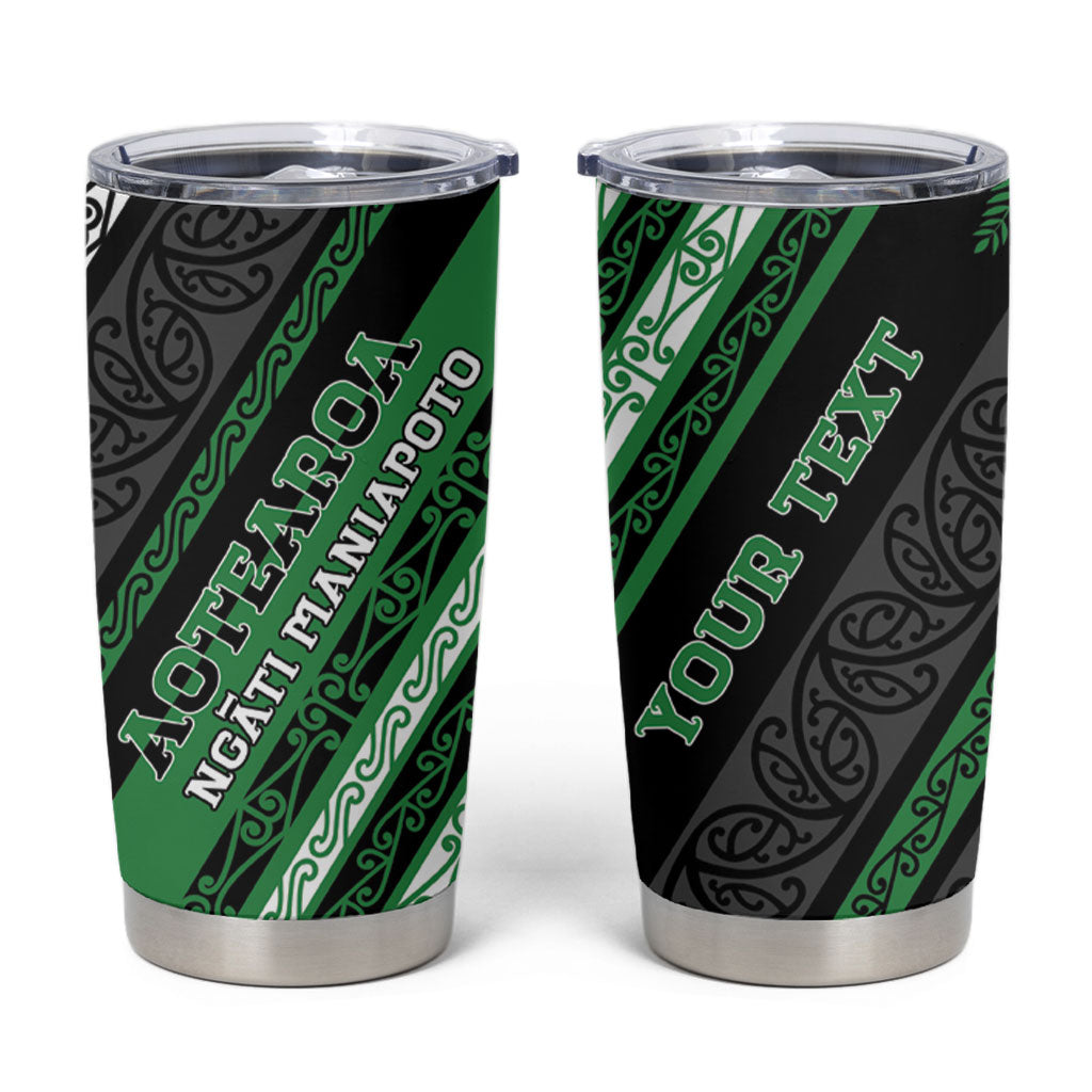Personalised Aotearoa Ngati Maniapoto Tumbler Cup New Zealand Maori Tribal Fern Pattern