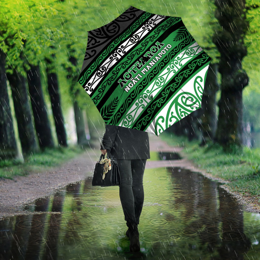 Aotearoa Ngati Maniapoto Umbrella New Zealand Maori Tribal Fern Pattern