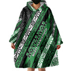 Personalised Aotearoa Ngati Maniapoto Wearable Blanket Hoodie New Zealand Maori Tribal Fern Pattern