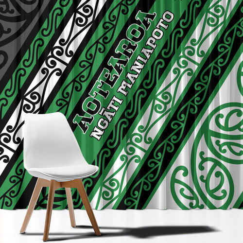 Aotearoa Ngati Maniapoto Window Curtain New Zealand Maori Tribal Fern Pattern