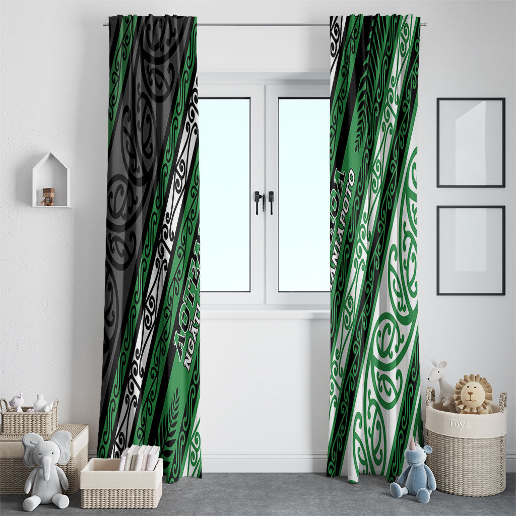 Aotearoa Ngati Maniapoto Window Curtain New Zealand Maori Tribal Fern Pattern