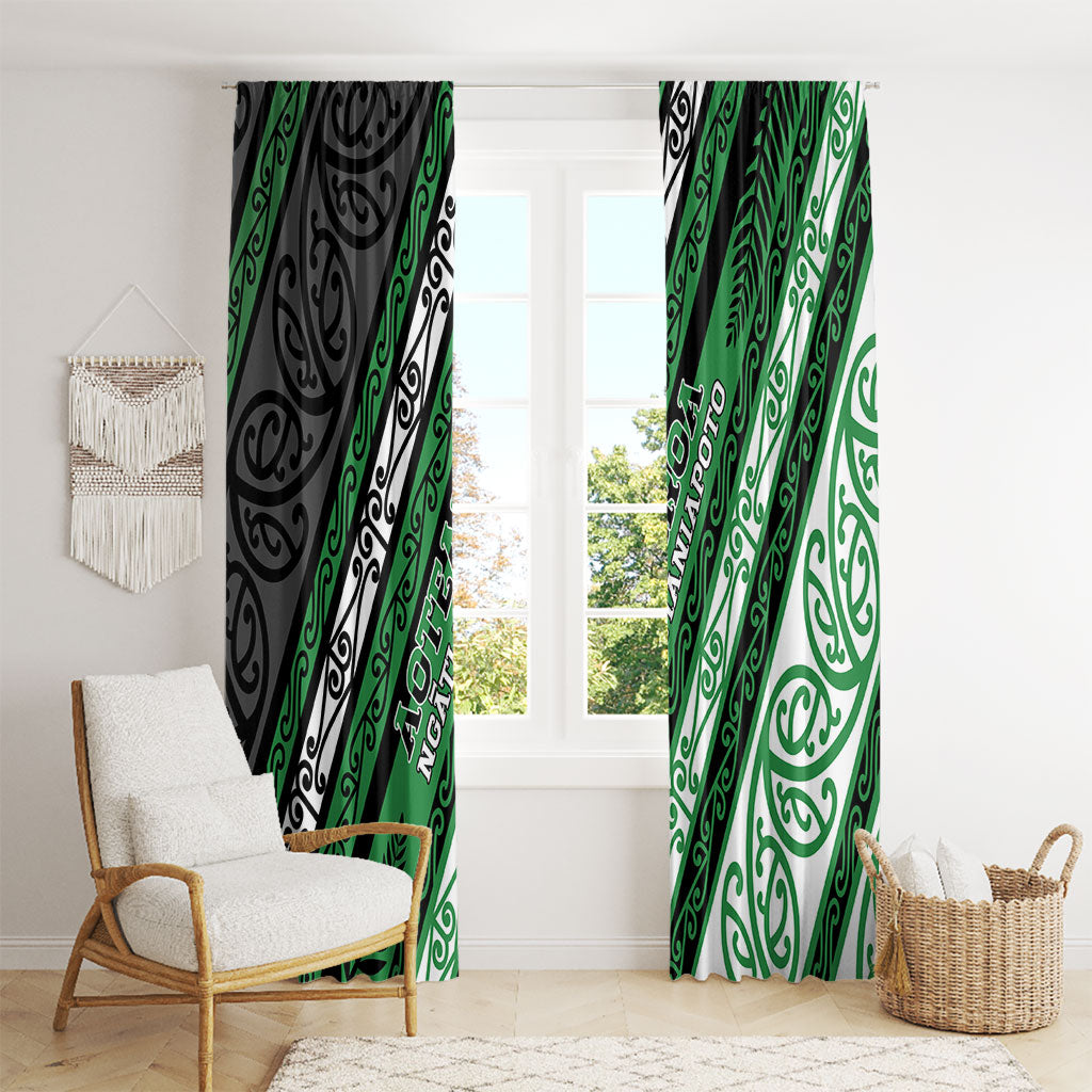Aotearoa Ngati Maniapoto Window Curtain New Zealand Maori Tribal Fern Pattern