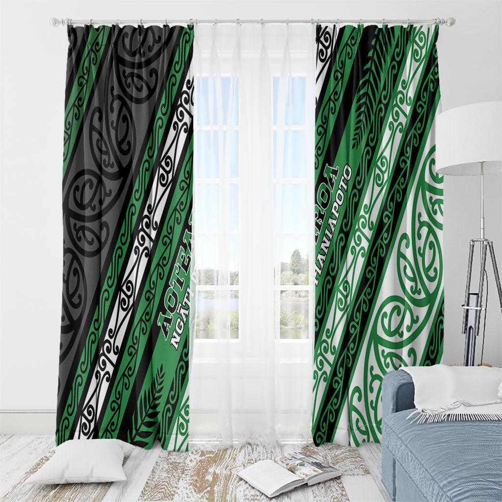 Aotearoa Ngati Maniapoto Window Curtain New Zealand Maori Tribal Fern Pattern