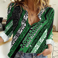 Personalised Aotearoa Ngati Maniapoto Women Casual Shirt New Zealand Maori Tribal Fern Pattern