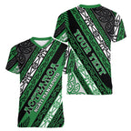 Personalised Aotearoa Ngati Maniapoto Women V-Neck T-Shirt New Zealand Maori Tribal Fern Pattern