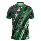 Personalised Aotearoa Ngati Maniapoto Zipper Polo Shirt New Zealand Maori Tribal Fern Pattern