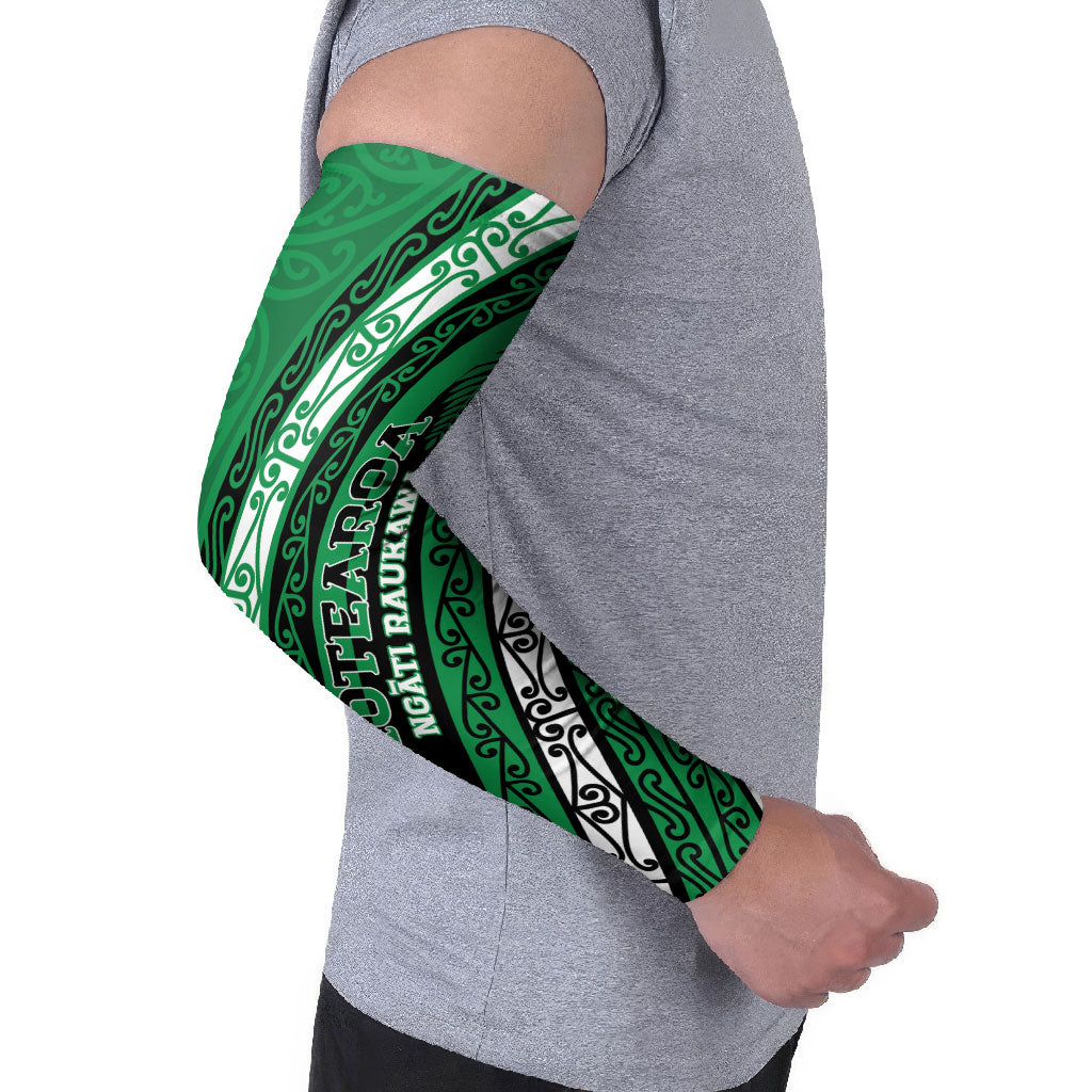 Personalised Aotearoa Ngati Raukawa Arm Sleeves New Zealand Maori Tribal Fern Pattern