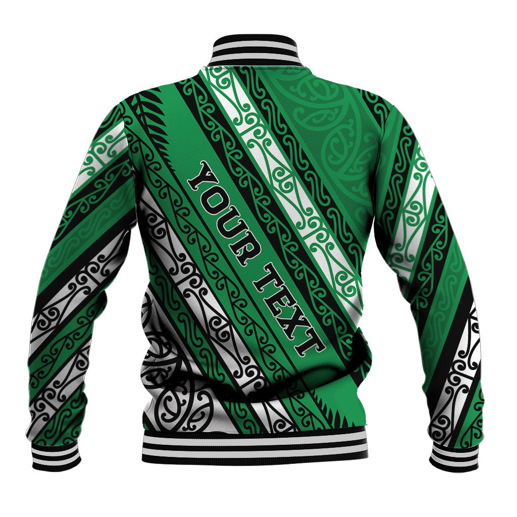 Personalised Aotearoa Ngati Raukawa Baseball Jacket New Zealand Maori Tribal Fern Pattern