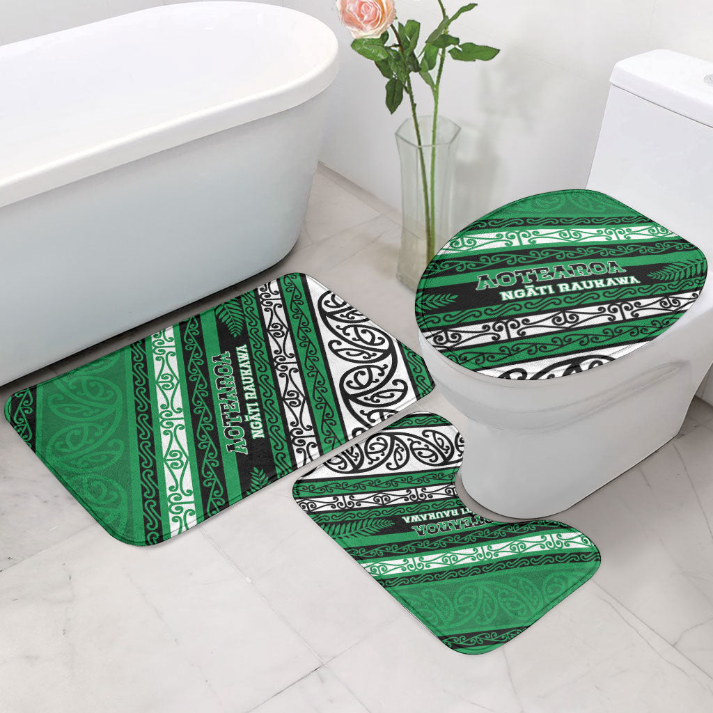 Aotearoa Ngati Raukawa Bathroom Set New Zealand Maori Tribal Fern Pattern