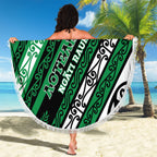Aotearoa Ngati Raukawa Beach Blanket New Zealand Maori Tribal Fern Pattern