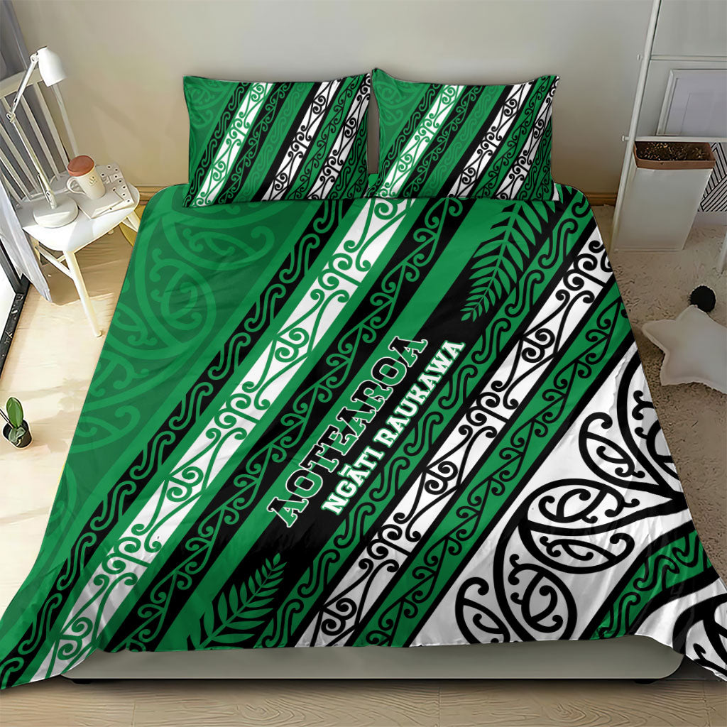 Aotearoa Ngati Raukawa Bedding Set New Zealand Maori Tribal Fern Pattern
