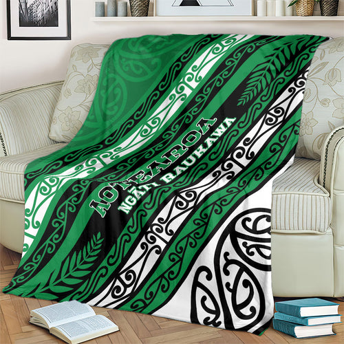 Aotearoa Ngati Raukawa Blanket New Zealand Maori Tribal Fern Pattern