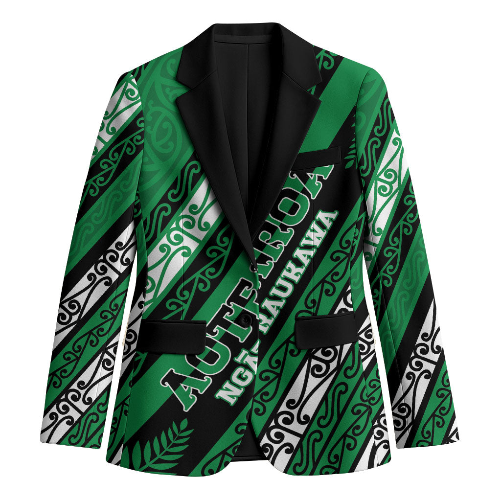 Personalised Aotearoa Ngati Raukawa Blazer New Zealand Maori Tribal Fern Pattern