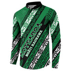 Personalised Aotearoa Ngati Raukawa Button Sweatshirt New Zealand Maori Tribal Fern Pattern