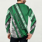 Personalised Aotearoa Ngati Raukawa Button Sweatshirt New Zealand Maori Tribal Fern Pattern
