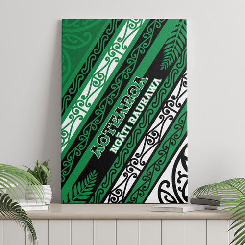 Aotearoa Ngati Raukawa Canvas Wall Art New Zealand Maori Tribal Fern Pattern