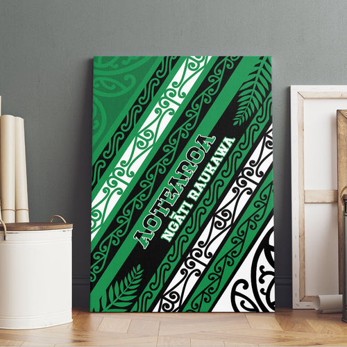 Aotearoa Ngati Raukawa Canvas Wall Art New Zealand Maori Tribal Fern Pattern