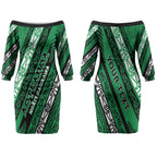 Personalised Aotearoa Ngati Raukawa Couples Matching Off The Shoulder Long Sleeve Dress and Long Sleeve Button Shirt New Zealand Maori Tribal Fern Pattern