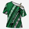 Personalised Aotearoa Ngati Raukawa Cross Shoulder Shirt New Zealand Maori Tribal Fern Pattern