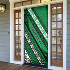 Personalised Aotearoa Ngati Raukawa Door Cover New Zealand Maori Tribal Fern Pattern